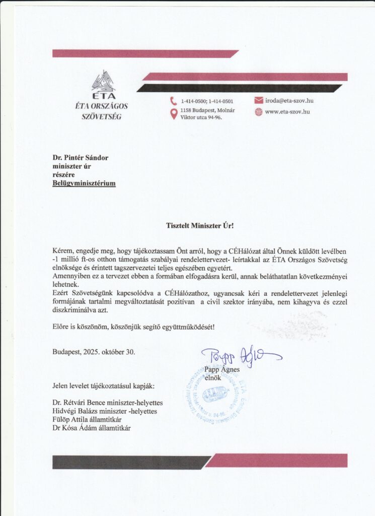 Ne kerüljenek hátrányba a közhasznú civil szervezetek dolgozói :: levél és támogató állásfoglalás a döntéshozók felé
